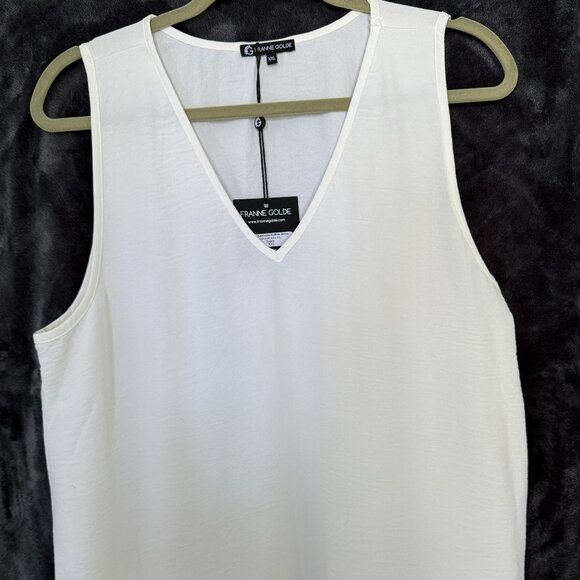 Franne Golde Ivory Santorini V-neck Maxi Dress, Ivory, XXL, NWT - Picture 5 of 7